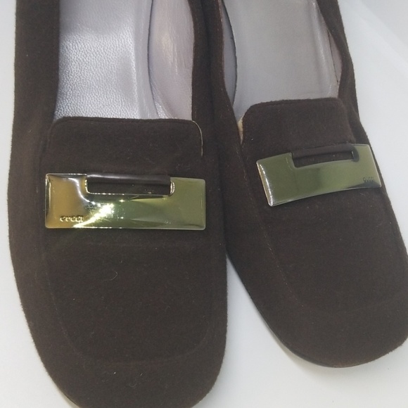 Gucci brown soft suede loafer pumps 8.5 - Picture 2 of 6
